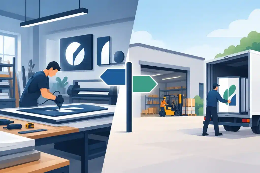In-House Fabrication vs Outsourcing for Signage